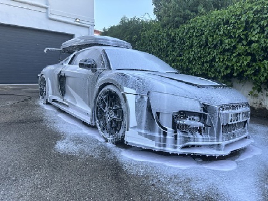 Audi R8 in foam wash at JustCars